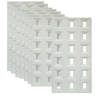 Set 8 x Panou Decorativ 3D, Naimeed D5767, ultrausor, design elegant, PU, 120 x 60 x 3 cm, Alb