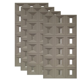 Set 4 x Panou Decorativ 3D, Naimeed D5769, ultrausor, design elegant, PU, 120 x 60 x 3 cm, Maro