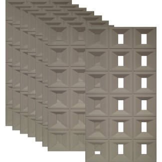 Set 8 x Panou Decorativ 3D, Naimeed D5769, ultrausor, design elegant, PU, 120 x 60 x 3 cm, Maro