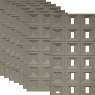 Set 8 x Panou Decorativ 3D, Naimeed D5769, ultrausor, design elegant, PU, 120 x 60 x 3 cm, Maro