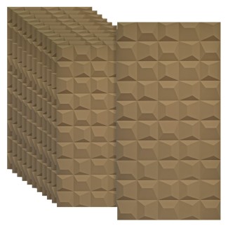 Set 12 x Panou Decorativ 3D, Naimeed D5770, ultrausor, design elegant, PU, 120 x 60 x 2.5 cm, Maro