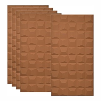 Set 5 x Panou Decorativ 3D, Naimeed D5771, ultrausor, design elegant, PU, 120 x 60 x 2.5 cm, Caramiziu