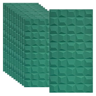 Set 12 x Panou Decorativ 3D, Naimeed D5772, ultrausor, design elegant, PU, 120 x 60 x 2.5 cm, Turcoaz