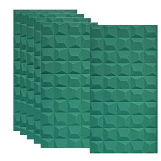 Set 6 x Panou Decorativ 3D, Naimeed D5772, ultrausor, design elegant, PU, 120 x 60 x 2.5 cm, Turcoaz