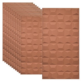 Set 12 x Panou Decorativ 3D, Naimeed D5773, ultrausor, design elegant, PU, 120 x 60 x 2.5 cm, Caramiziu inchis