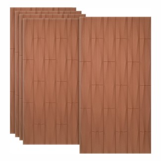 Set 5 x Panou Decorativ 3D, Naimeed D5777, ultrausor, design elegant, PU, 120 x 60 x 2.5 cm, Caramiziu