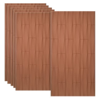 Set 6 x Panou Decorativ 3D, Naimeed D5777, ultrausor, design elegant, PU, 120 x 60 x 2.5 cm, Caramiziu