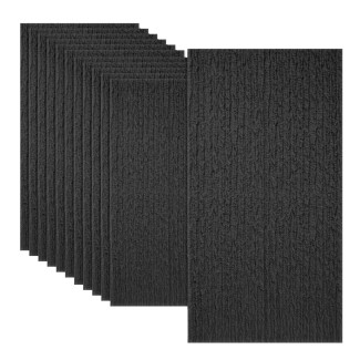 Set 12 x Panou Decorativ 3D, Naimeed D5785, ultrausor, design modern, PU, 120 x 60 x 2.5 cm, Negru