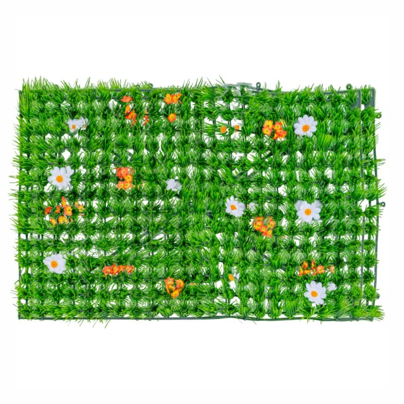 Panou din plante artificiale, cu iarba si flori, Naimeed D5894, Multicolor, 600x400mm Panou din plante artificiale, cu iarba si flori, Naimeed D5894, Multicolor, 600x400mm