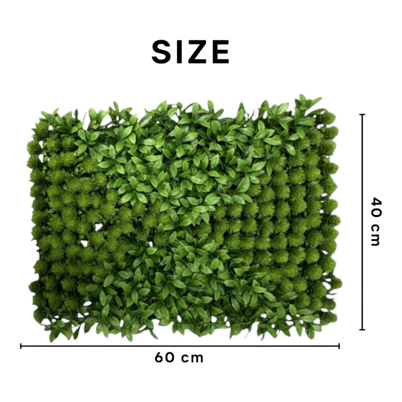 Panou din plante artificiale, cu frunze, Naimeed D5899, Verde, 600x400mm Panou din plante artificiale, cu frunze, Naimeed D5899, Verde, 600x400mm