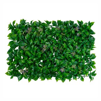 Panou din plante artificiale, cu frunze, Naimeed D5901, Verde Inchis, 600x400mm