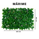Panou din plante artificiale, cu frunze, Naimeed D5901, Verde Inchis, 600x400mm Panou din plante artificiale, cu frunze, Naimeed D5901, Verde Inchis, 600x400mm