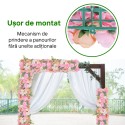 Panou din plante artificiale cu flori, Naimeed D5905, Roz, 250x100mm Panou din plante artificiale cu flori, Naimeed D5905, Roz, 250x100mm