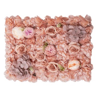 Panou din plante artificiale cu flori, Naimeed D5910, Maro, 600x400mm