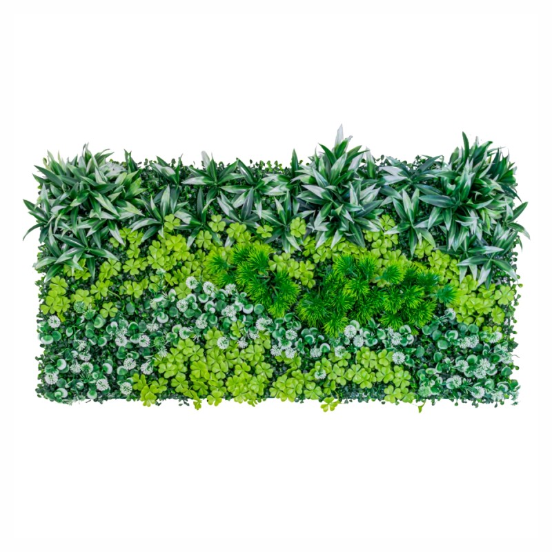 Panou din plante artificiale, cu gazon, Naimeed D5914, Verde-Alb, 1000x500mm Panou din plante artificiale, cu gazon, Naimeed D5914, Verde-Alb, 1000x500mm