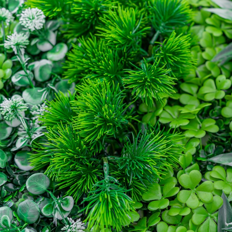 Panou din plante artificiale, cu gazon, Naimeed D5914, Verde-Alb, 1000x500mm Panou din plante artificiale, cu gazon, Naimeed D5914, Verde-Alb, 1000x500mm