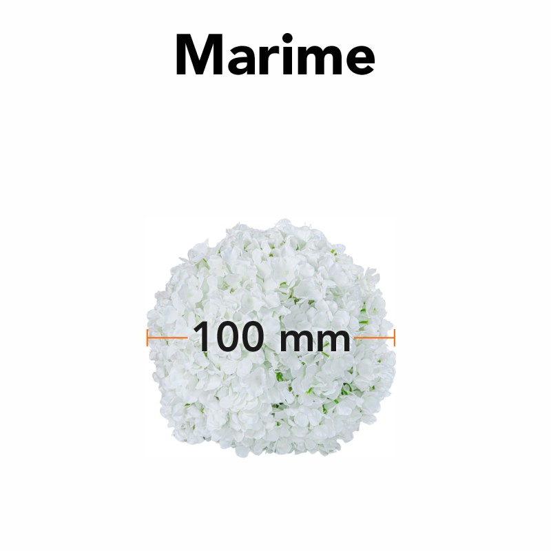 Sfera din plante artificiale, cu flori, Naimeed D5927, Alb, 100mm Sfera din plante artificiale, cu flori, Naimeed D5927, Alb, 100mm