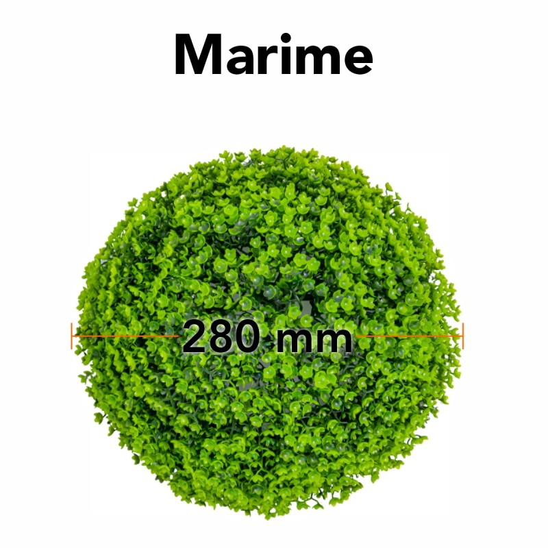 Sfera din plante artificiale, cu flori, Naimeed D5935, Verde Inchis, 280mm Sfera din plante artificiale, cu flori, Naimeed D5935, Verde Inchis, 280mm