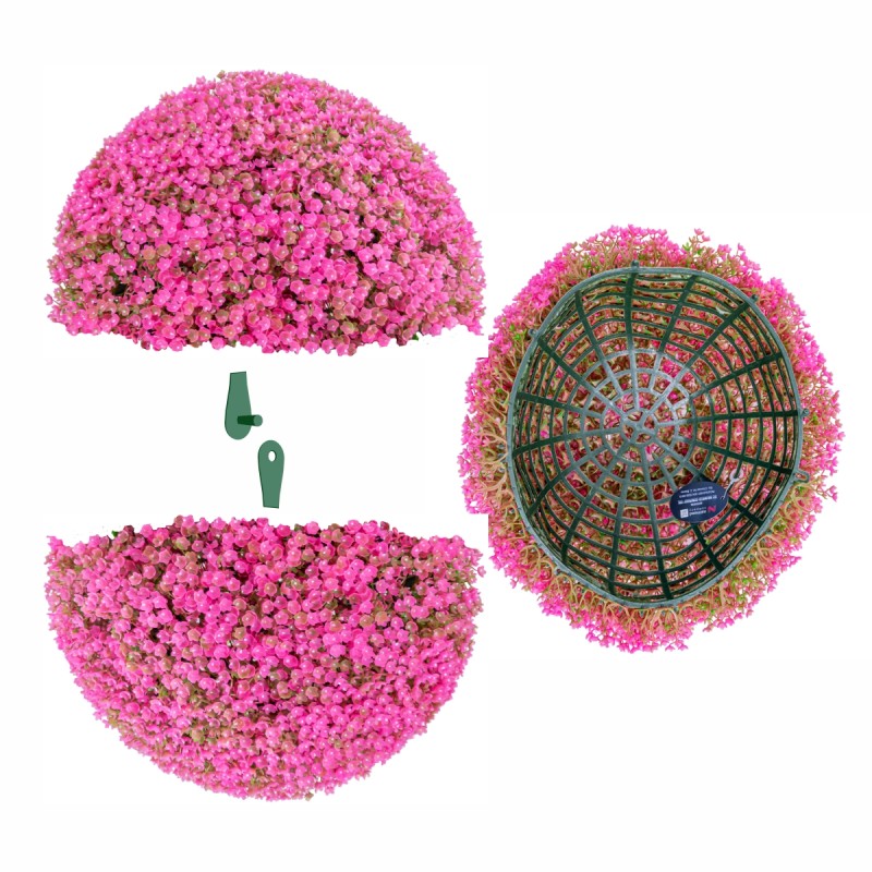 Sfera din plante artificiale, cu flori, Naimeed D5940, Roz Inchis, 200mm Sfera din plante artificiale, cu flori, Naimeed D5940, Roz Inchis, 200mm