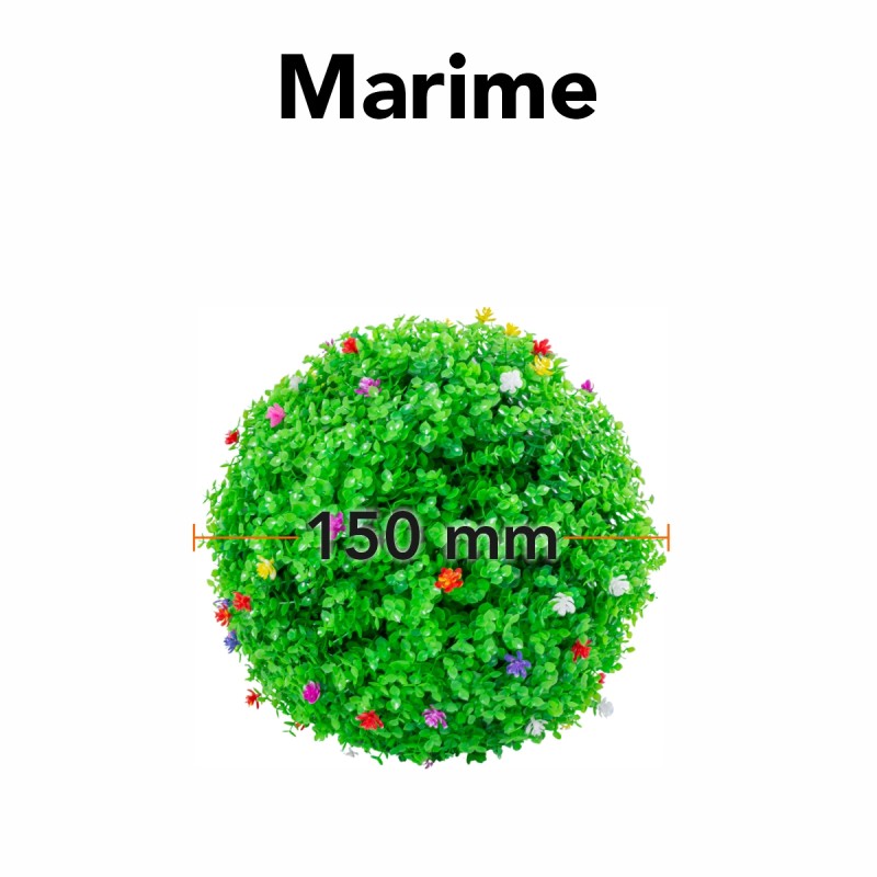 Sfera din plante artificiale, cu flori, Naimeed D5945, Verzui, 150mm Sfera din plante artificiale, cu flori, Naimeed D5945, Verzui, 150mm