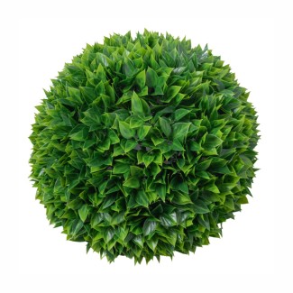 Sfera din plante artificiale, cu flori, Naimeed D5952, Verde intens, 200mm