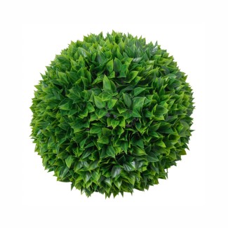 Sfera din plante artificiale, cu flori, Naimeed D5953, Verde intens, 150mm