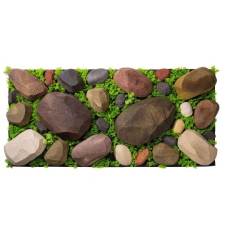 Panou din pietre artificiale, cu iarba,  Naimeed D7198, 100x50 cm