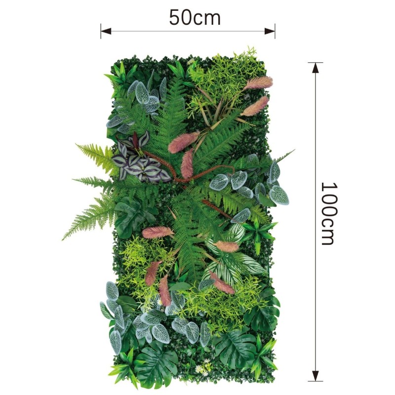 Panou din plante artificiale, cu frunze, Naimeed D7199, Verde, 100X50 cm Panou din plante artificiale, cu frunze, Naimeed D7199, Verde, 100X50 cm