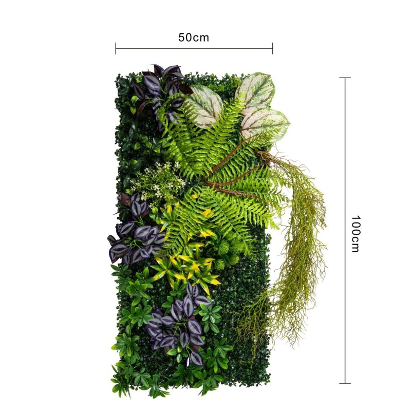Panou din plante artificiale, cu frunze, Naimeed D7201, Verde, 100X50 cm Panou din plante artificiale, cu frunze, Naimeed D7201, Verde, 100X50 cm