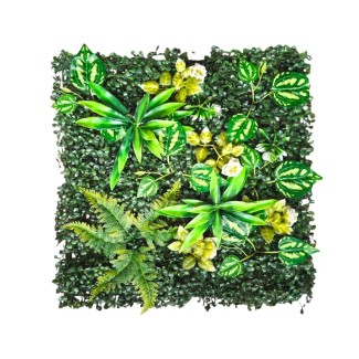 Panou din plante artificiale, cu frunze, Naimeed D7215, Verde, 50X50 cm