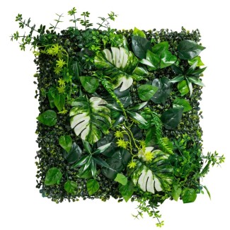 Panou din plante artificiale, cu frunze, Naimeed D7216, Verde, 50X50 cm