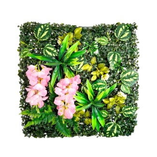 Panou din plante artificiale, cu frunze, Naimeed D7217, Verde, 50X50 cm Panou din plante artificiale, cu frunze, Naimeed D7217, Verde, 50X50 cm
