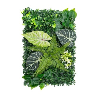 Panou din plante artificiale, cu frunze, Naimeed D7224, Verde, 40x60 cm Panou din plante artificiale, cu frunze, Naimeed D7224, Verde, 40x60 cm