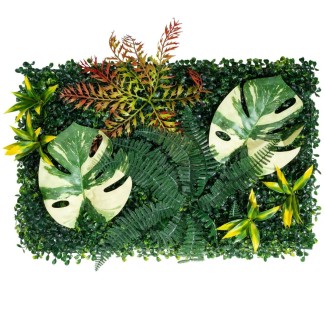 Panou din plante artificiale, cu frunze, Naimeed D7225, Verde, 40x60 cm Panou din plante artificiale, cu frunze, Naimeed D7225, Verde, 40x60 cm