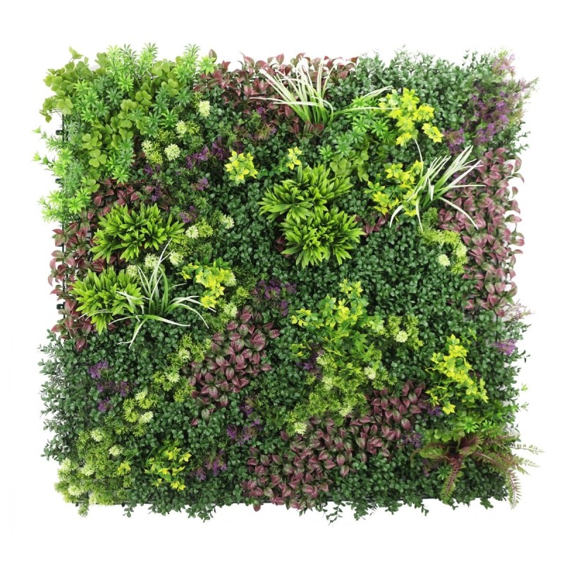 Panou din plante artificiale,cu frunze, Naimeed D7430, Multicolor, 100x100 cm