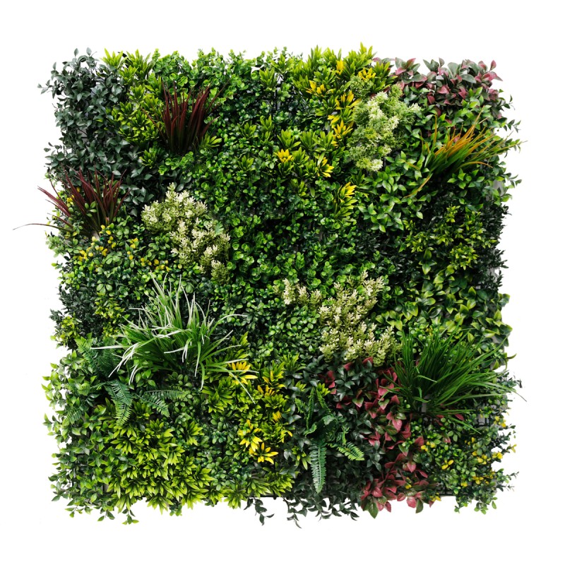 Panou din plante artificiale,cu frunze, Naimeed D7433, Multicolor, 100x100 cm