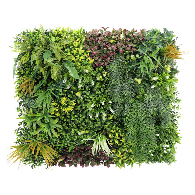 Panou din plante artificiale,cu frunze, Naimeed D7436, Multicolor, 100x100 cm