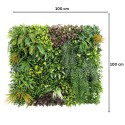 Panou din plante artificiale,cu frunze, Naimeed D7436, Multicolor, 100x100 cm