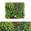 Panou din plante artificiale,cu frunze, Naimeed D7436, Multicolor, 100x100 cm