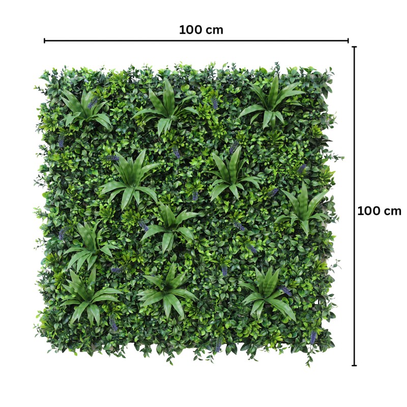 Panou din plante artificiale,cu frunze, Naimeed D7477, Verde, 100x100 cm