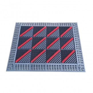 Set 12 placi pardoseala modulara si accesorii din PP, Naimeed D4534, Rosu