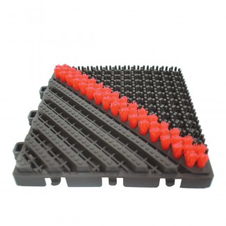 Placa pardoseala modulara din PP, Naimeed D4534, 15x15x2.5cm, Gri/Rosu