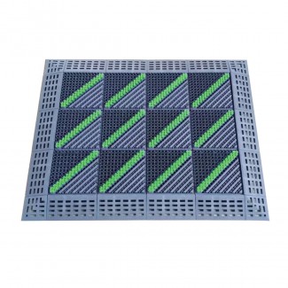 Set 12 placi pardoseala modulara si accesorii din PP, Naimeed D4535, Verde