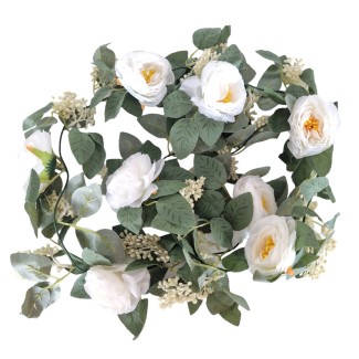 Planta artificiala curgatoare cu flori, Naimeed D4866, Alb, 2m Planta artificiala curgatoare cu flori, Naimeed D4866, Alb, 2m