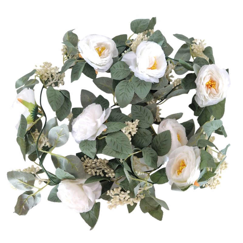 Planta artificiala curgatoare cu flori, Naimeed D4866, Alb, 2m Planta artificiala curgatoare cu flori, Naimeed D4866, Alb, 2m
