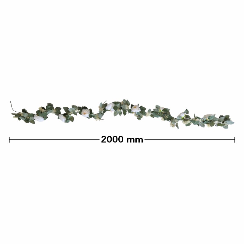 Planta artificiala curgatoare cu flori, Naimeed D4866, Alb, 2m Planta artificiala curgatoare cu flori, Naimeed D4866, Alb, 2m