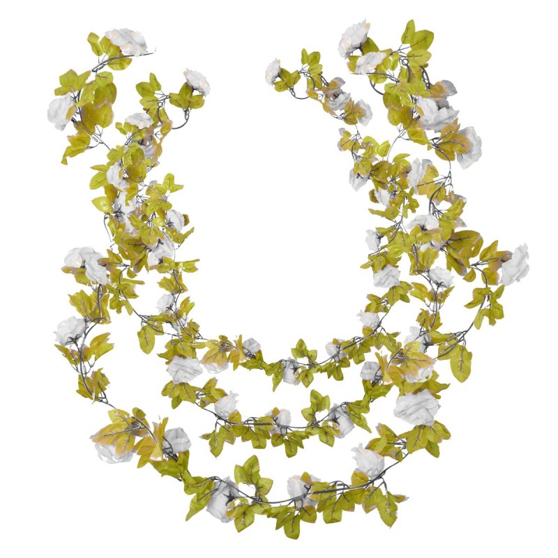 Set 3 plante artificiale, tip ghirlanda, Naimeed D5008, Alb, 2m Set 3 plante artificiale, tip ghirlanda, Naimeed D5008, Alb, 2m