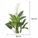 Floare artificiala, Calla fara ghiveci, Naimeed D5600, 113x78 cm, Alb