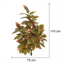 Planta artificiala, Croton Magnificent fara ghiveci, Naimeed D5608, 110x75 cm, Rosu