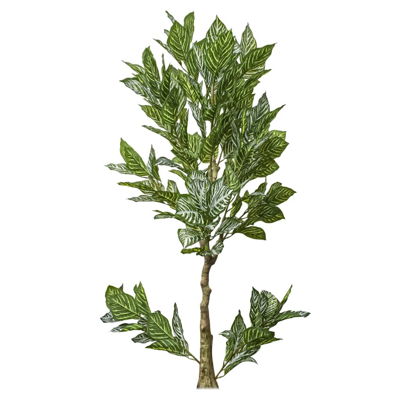 Planta artificiala, Aphelandra Squarrosa (Planta Zebra) fara ghiveci, Naimeed D5609, 140x67 cm, Verde